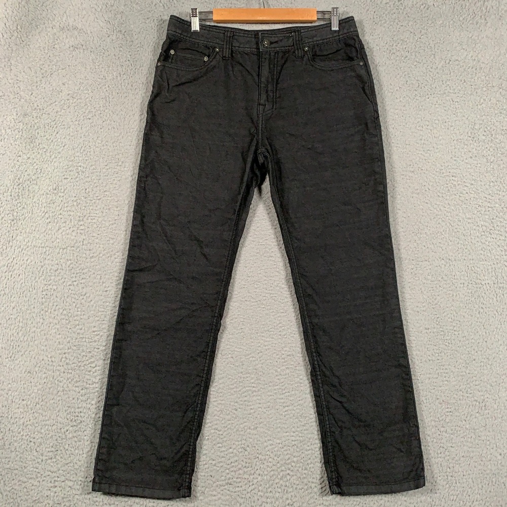 Prana Bridger Jean Pants Mens 33W x 30L Gray Slim Fit Outdoor Stretch Denim